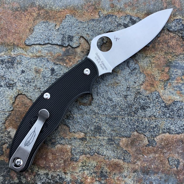 Spyderco UK Penknife Black FRN CTS-BD1 Drop Point Blade Folding Knife